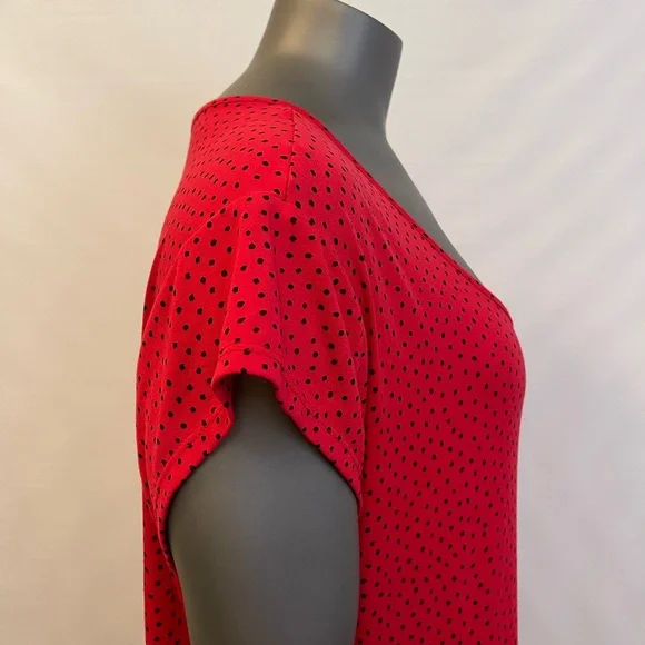 Tommy Hilfiger Dress Women’s XXL Red Polka Dot Tiered Midi Stretch - Picture 5 of 11